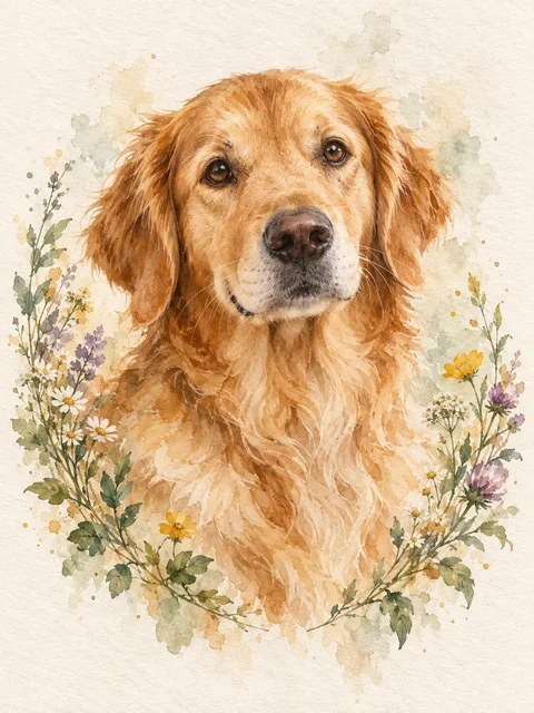 Watercolor Pet Portrait - BySky studio example