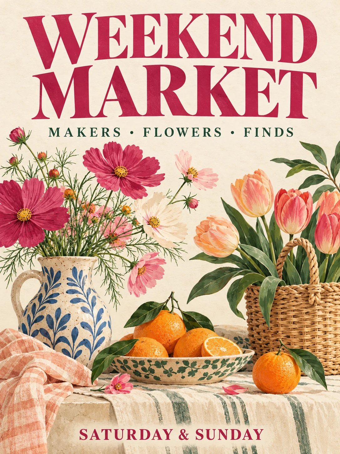 Weekend Market Poster - BySky studio example