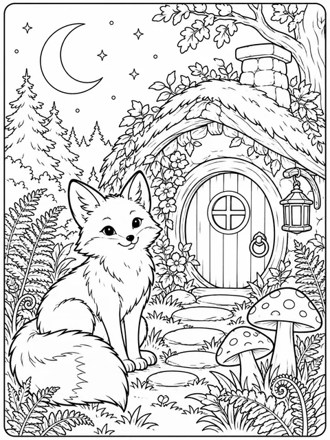Woodland Coloring Page - BySky studio example